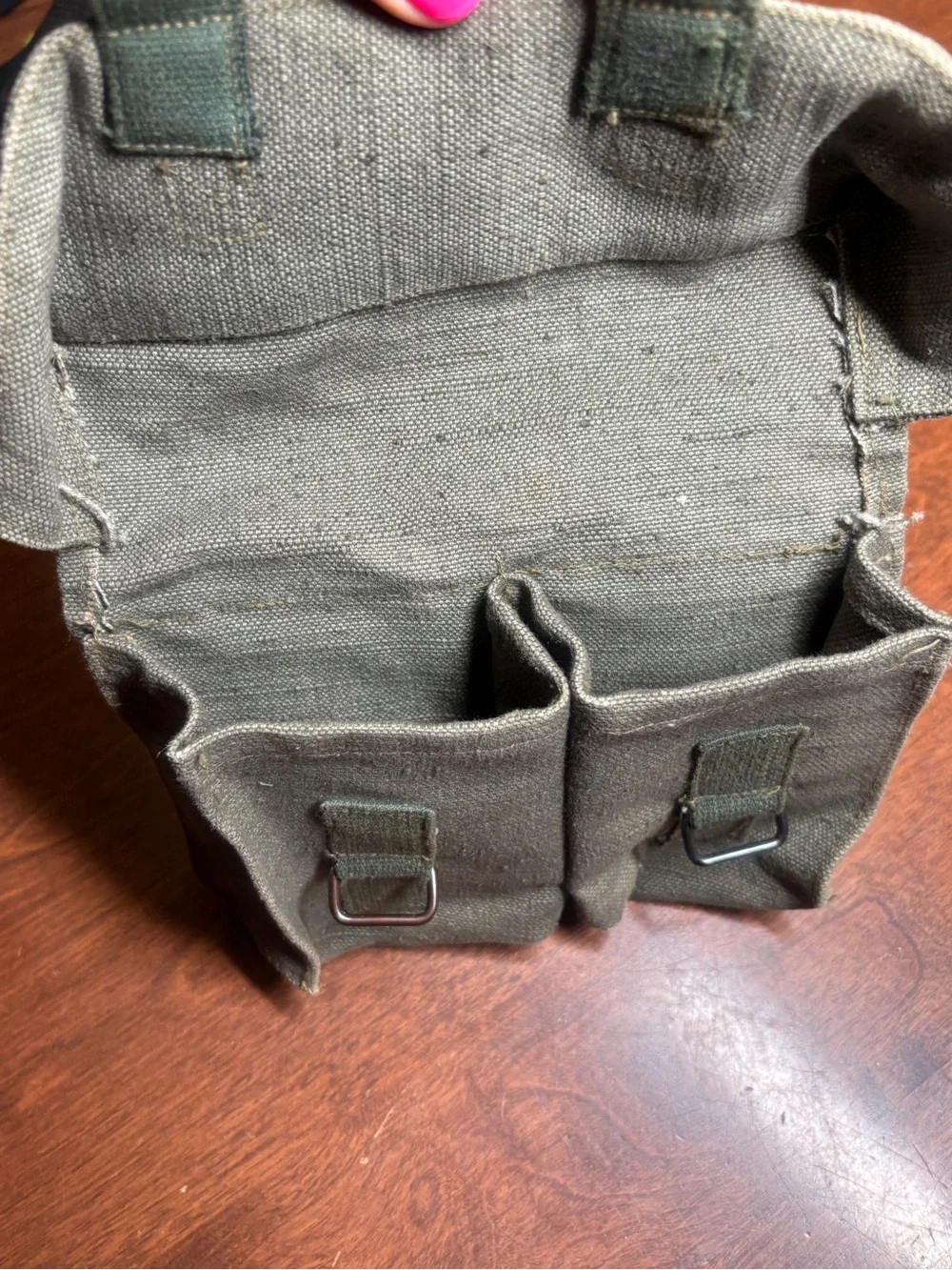 Olive Green Canvas Men’s Utility Pouch - Durable Field Bag
